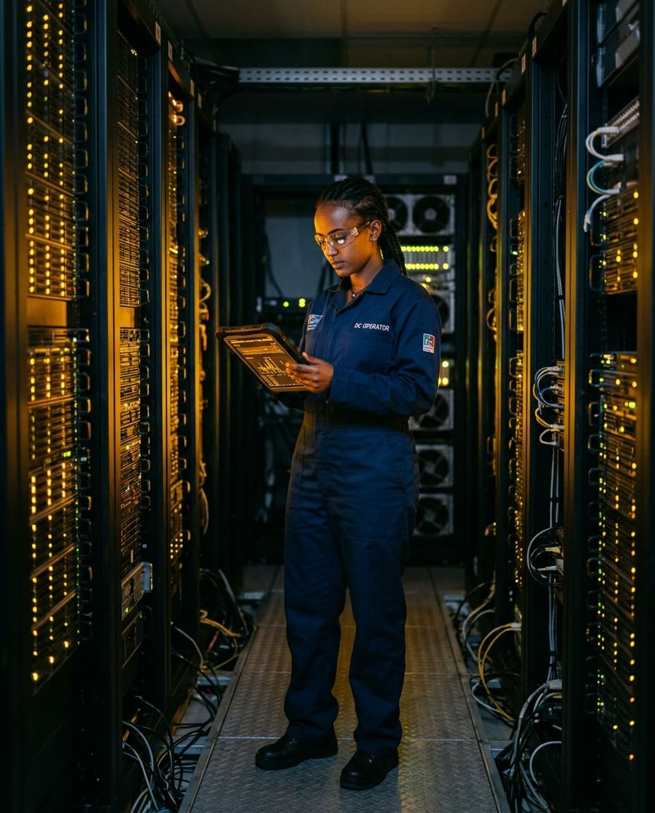 Hexora datacenter operator on duty in Addis Ababa